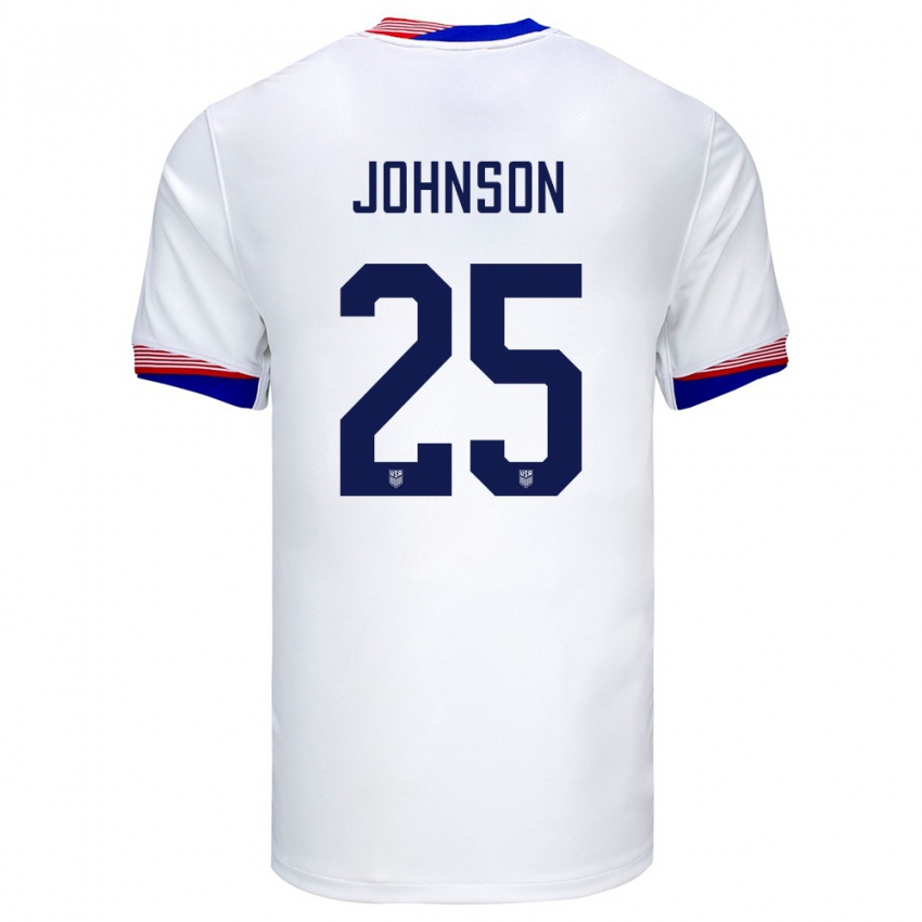 Homem Camisola Estados Unidos Sean Johnson #25 Branco Principal 24-26 Camisa Brasil