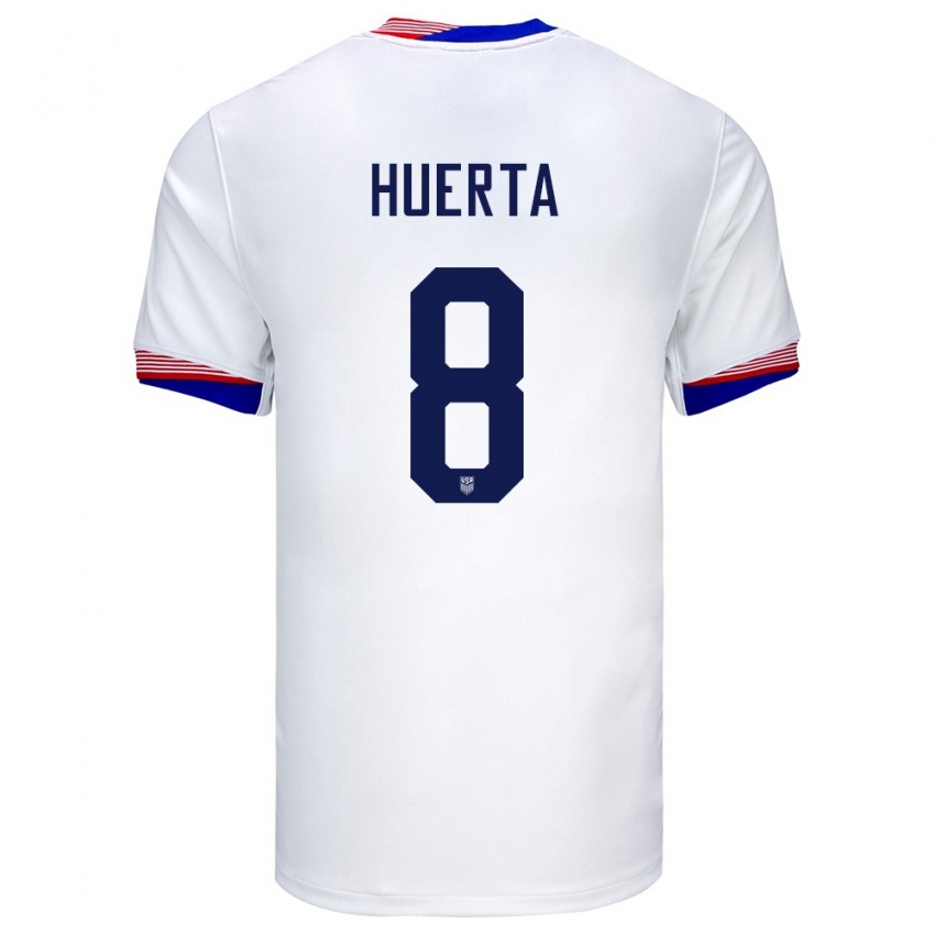 Homem Camisola Estados Unidos Sofia Huerta #8 Branco Principal 24-26 Camisa Brasil