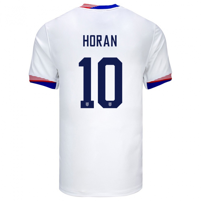 Homem Camisola Estados Unidos Lindsey Horan #10 Branco Principal 24-26 Camisa Brasil