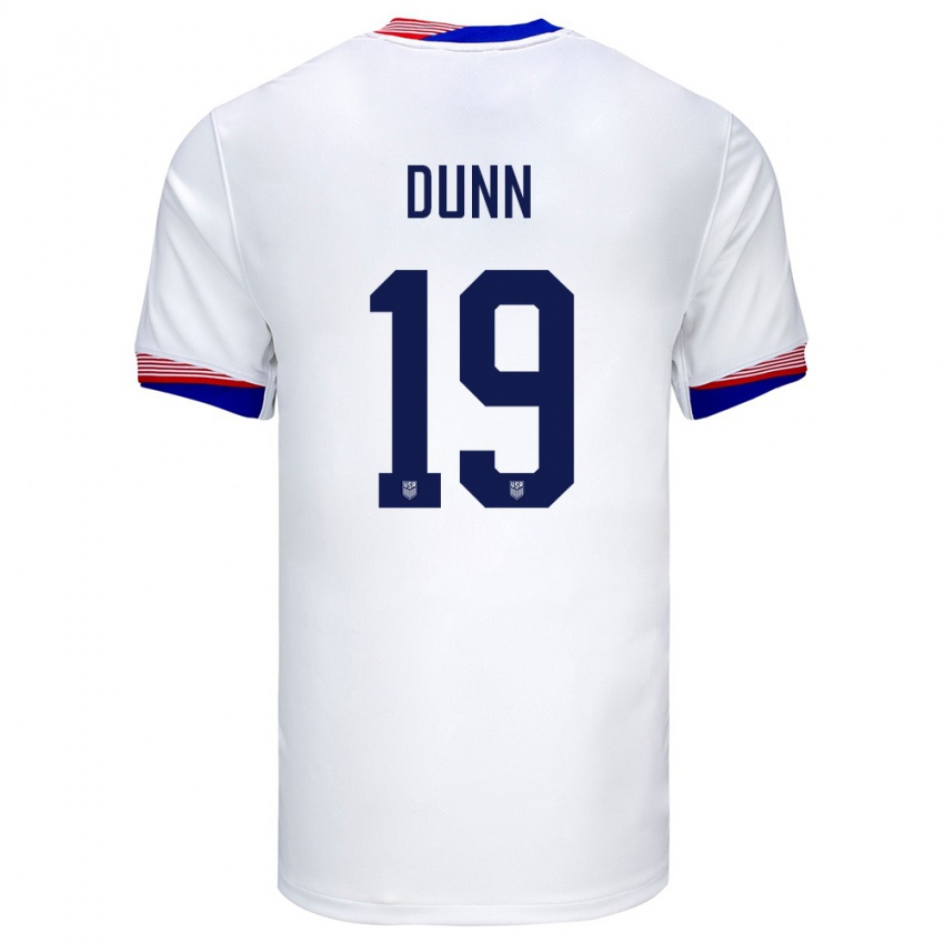 Homem Camisola Estados Unidos Crystal Dunn #19 Branco Principal 24-26 Camisa Brasil