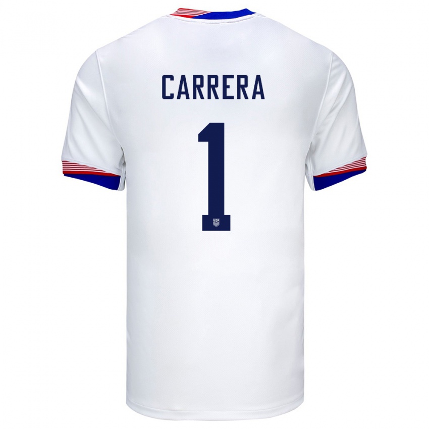 Homem Camisola Estados Unidos Antonio Carrera #1 Branco Principal 24-26 Camisa Brasil