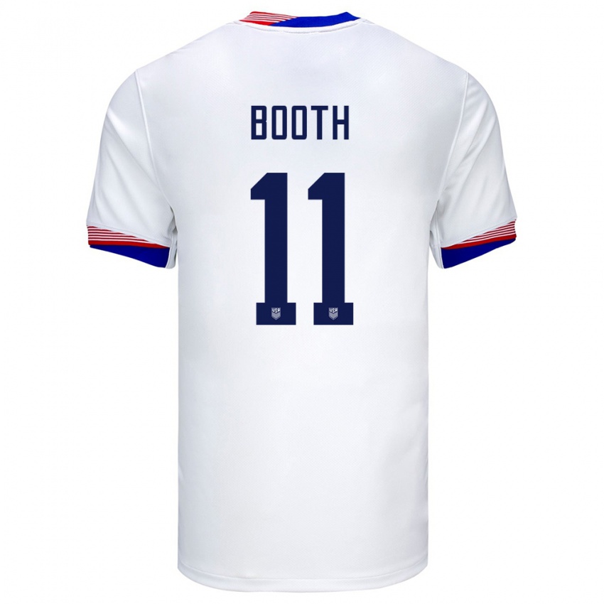 Homem Camisola Estados Unidos Zach Booth #11 Branco Principal 24-26 Camisa Brasil