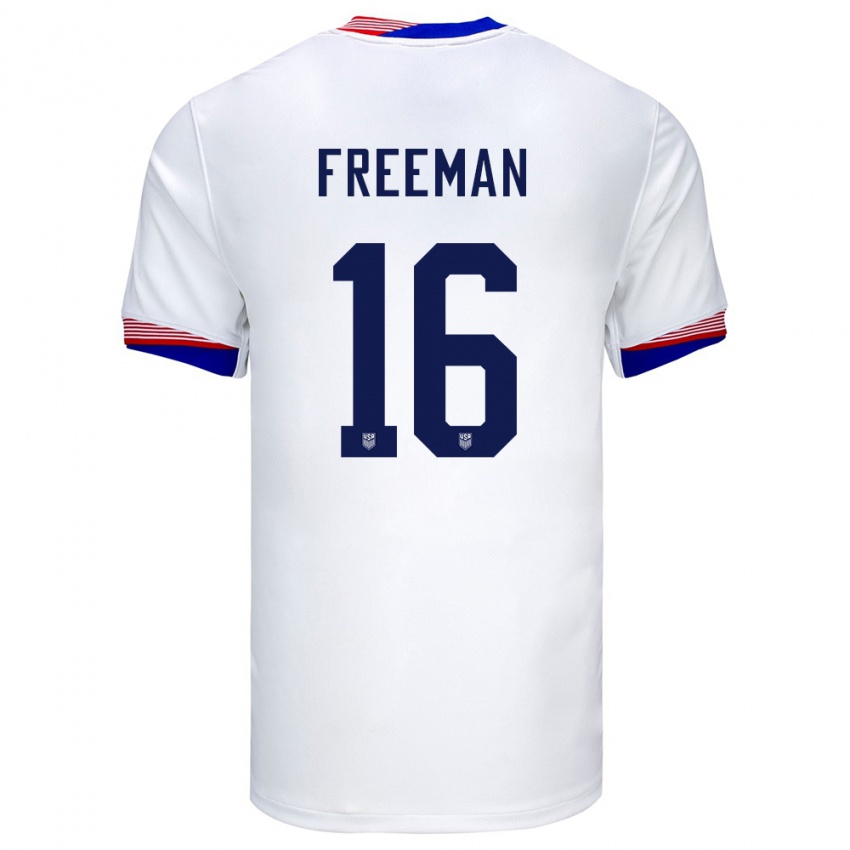 Homem Camisola Estados Unidos Alex Freeman #16 Branco Principal 24-26 Camisa Brasil