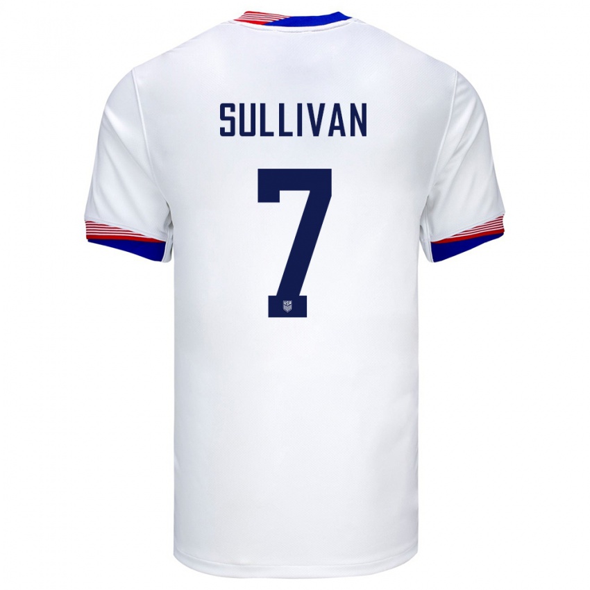 Homem Camisola Estados Unidos Quinn Sullivan #7 Branco Principal 24-26 Camisa Brasil