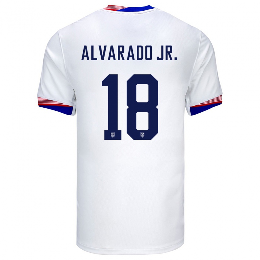 Homem Camisola Estados Unidos Alejandro Alvarado Jr #18 Branco Principal 24-26 Camisa Brasil