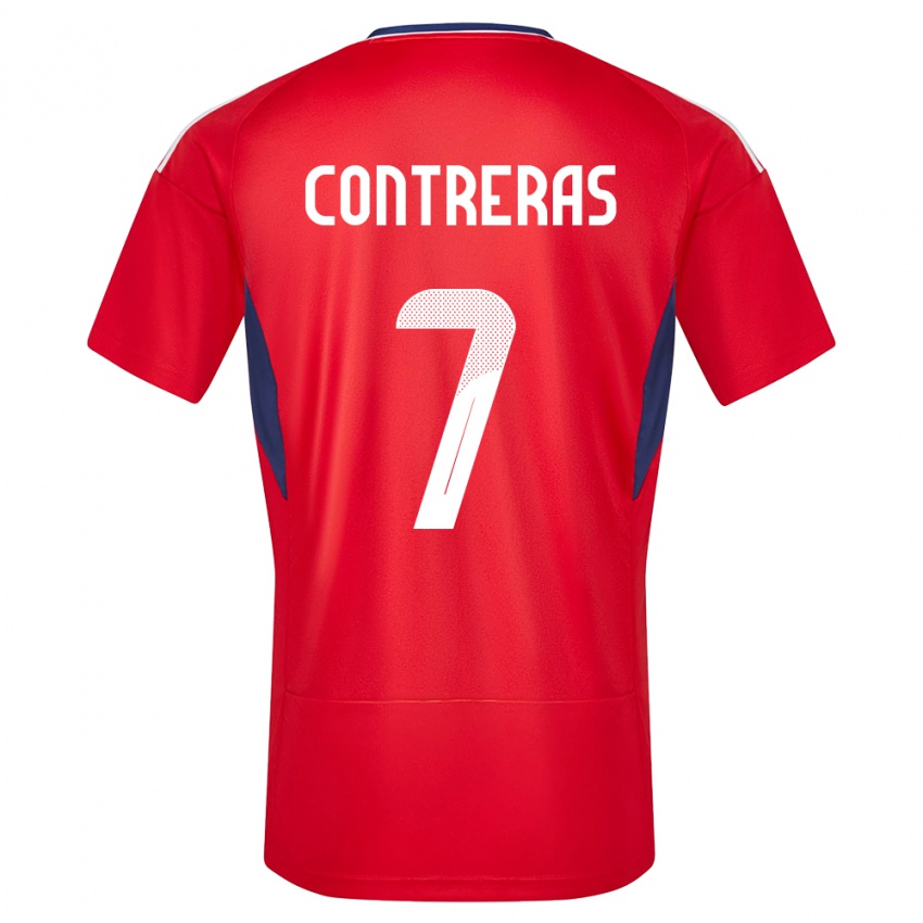 Homem Camisola Costa Rica Anthony Contreras #7 Vermelho Principal 24-26 Camisa Brasil