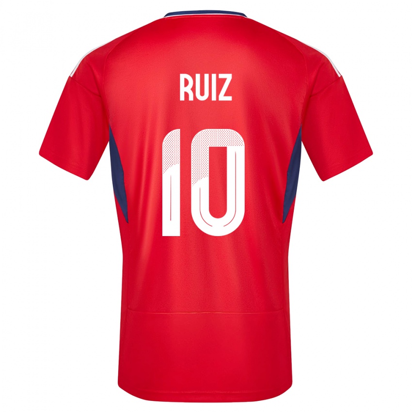 Homem Camisola Costa Rica Bryan Ruiz #10 Vermelho Principal 24-26 Camisa Brasil