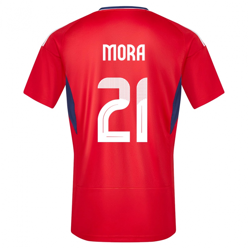 Homem Camisola Costa Rica Carlos Mora #21 Vermelho Principal 24-26 Camisa Brasil