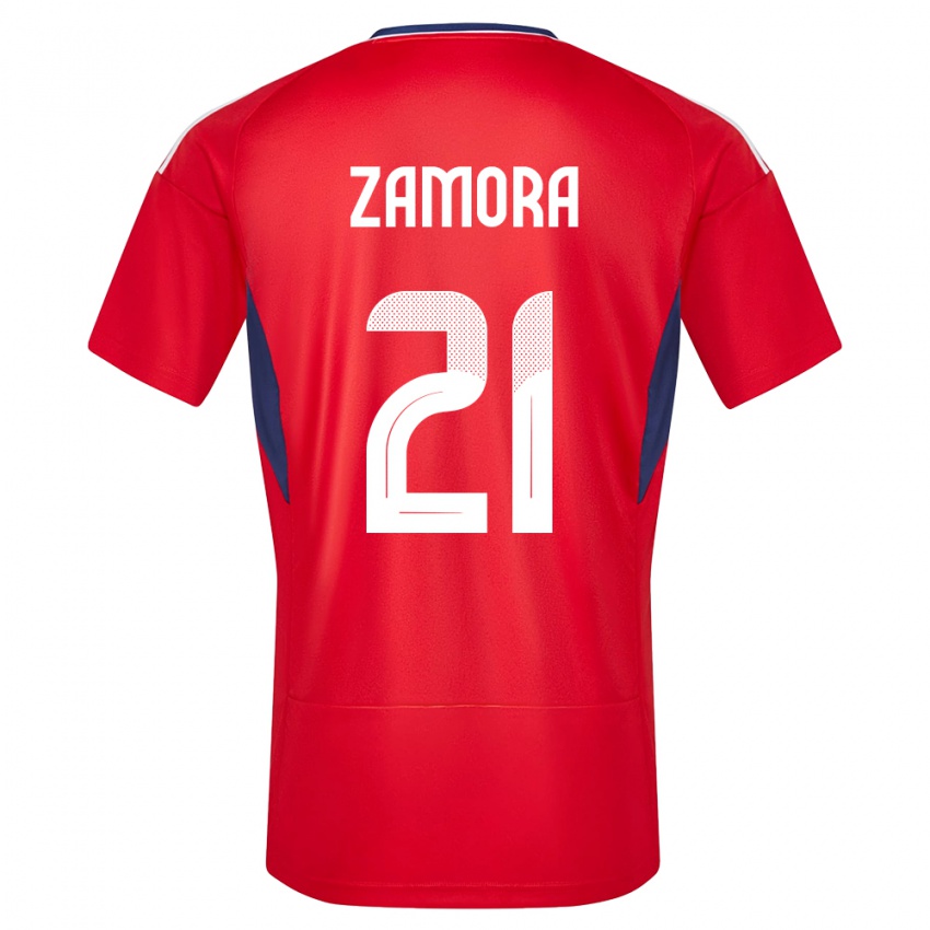 Homem Camisola Costa Rica Alvaro Zamora #21 Vermelho Principal 24-26 Camisa Brasil