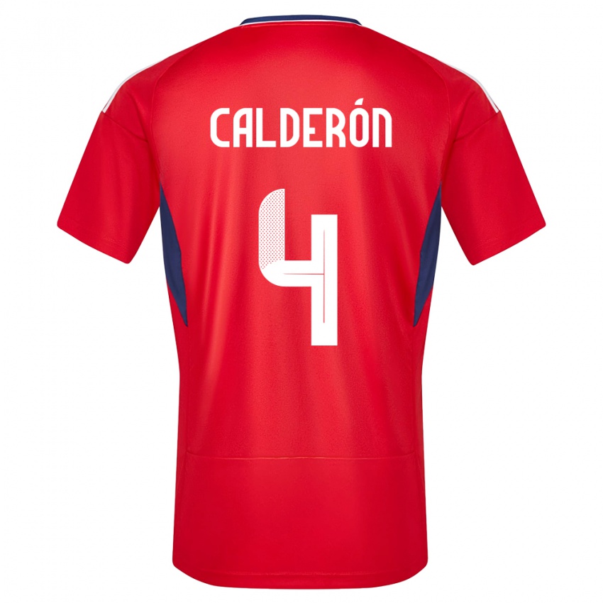 Homem Camisola Costa Rica Brandon Calderon #4 Vermelho Principal 24-26 Camisa Brasil