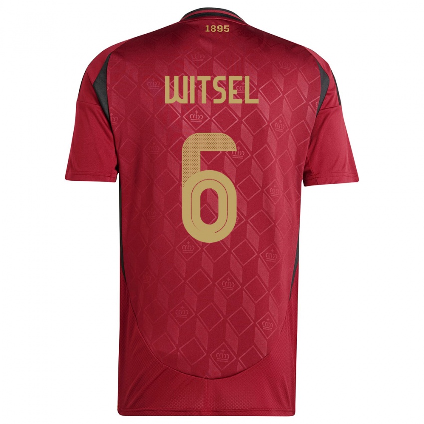 Homem Camisola Bélgica Axel Witsel #6 Borgonha Principal 24-26 Camisa Brasil