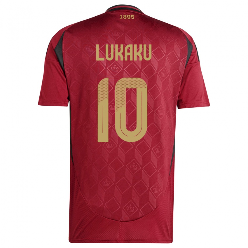 Homem Camisola Bélgica Romelu Lukaku #10 Borgonha Principal 24-26 Camisa Brasil