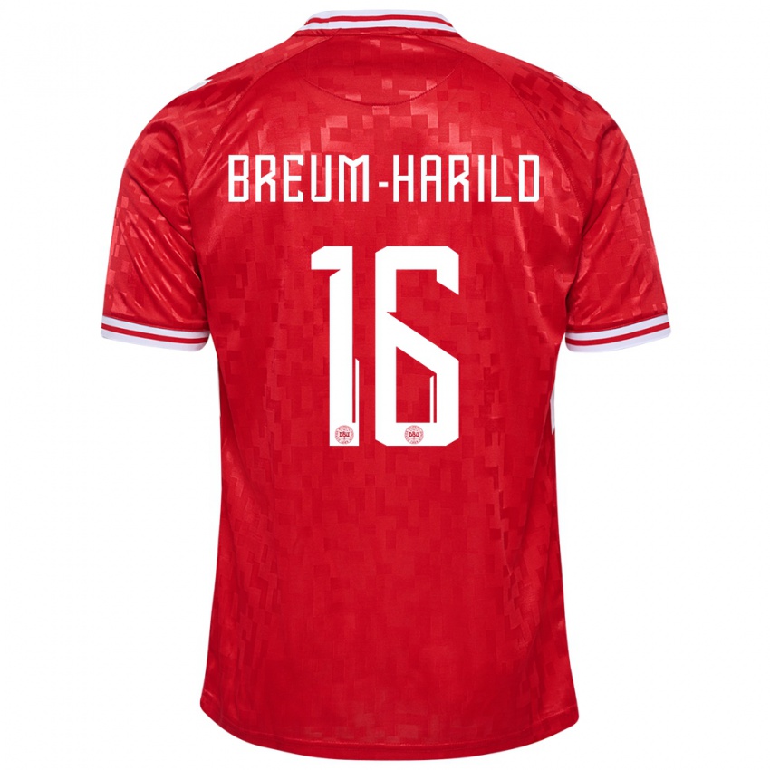 Homem Camisola Dinamarca Tobias Breum-Harild #16 Vermelho Principal 24-26 Camisa Brasil