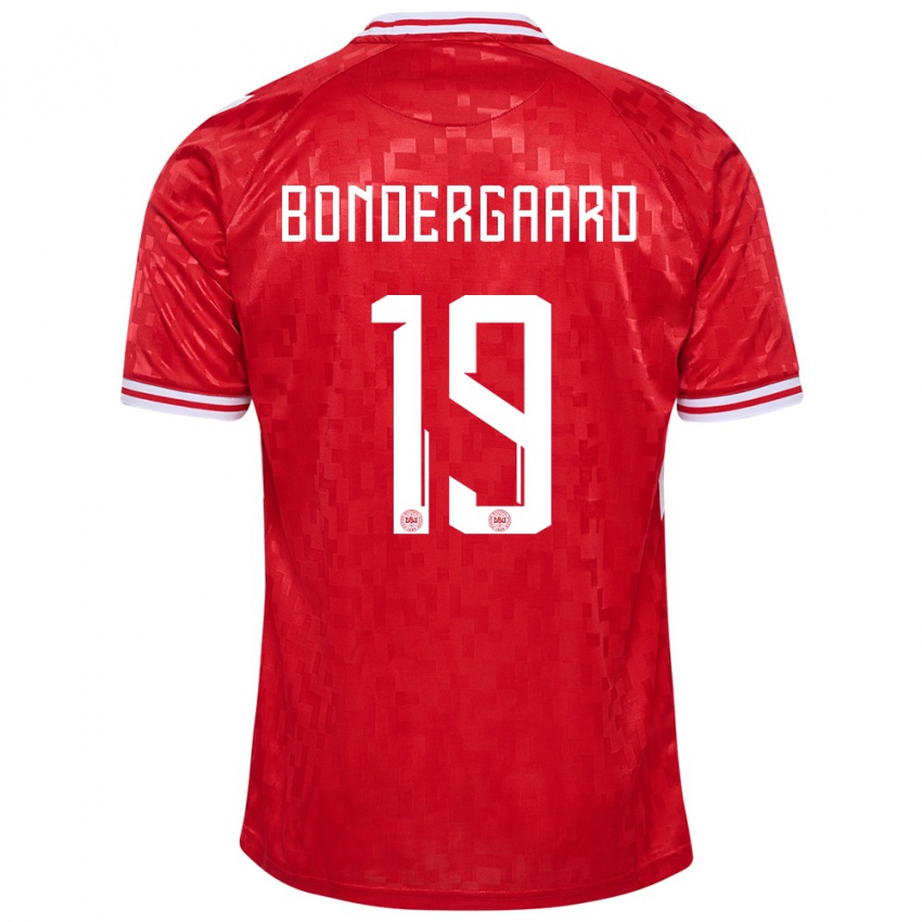 Homem Camisola Dinamarca Asbjorn Bondergaard #19 Vermelho Principal 24-26 Camisa Brasil