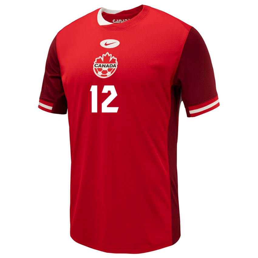 Homem Camisola Canadá Ike Ugbo #12 Vermelho Principal 24-26 Camisa Brasil
