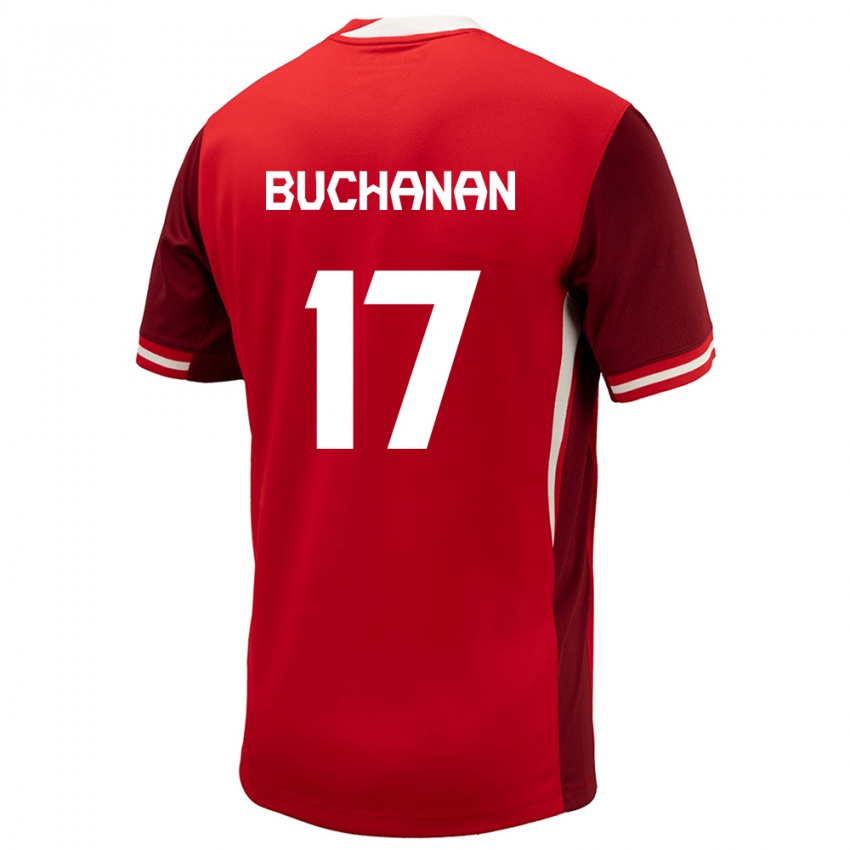 Homem Camisola Canadá Tajon Buchanan #17 Vermelho Principal 24-26 Camisa Brasil