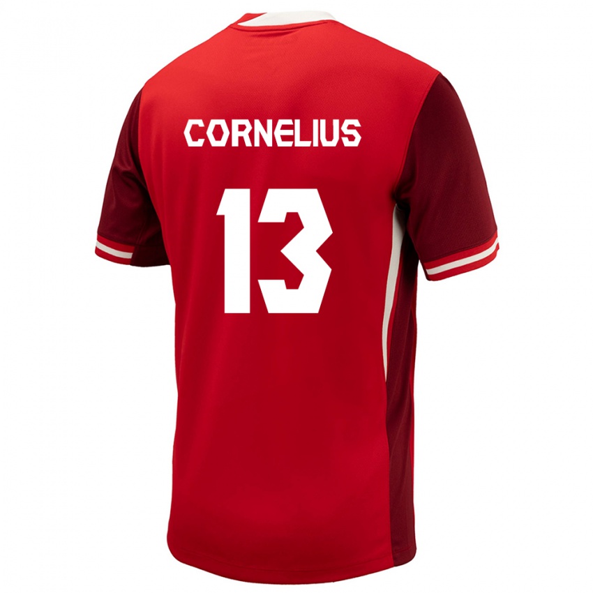 Homem Camisola Canadá Derek Cornelius #13 Vermelho Principal 24-26 Camisa Brasil