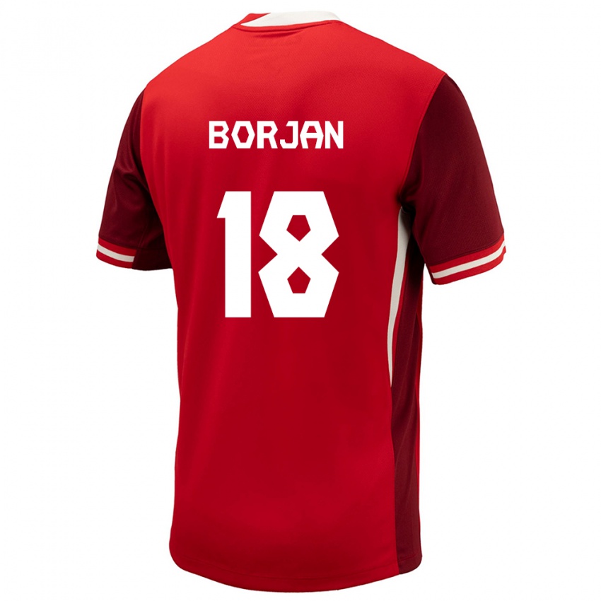 Homem Camisola Canadá Milan Borjan #18 Vermelho Principal 24-26 Camisa Brasil