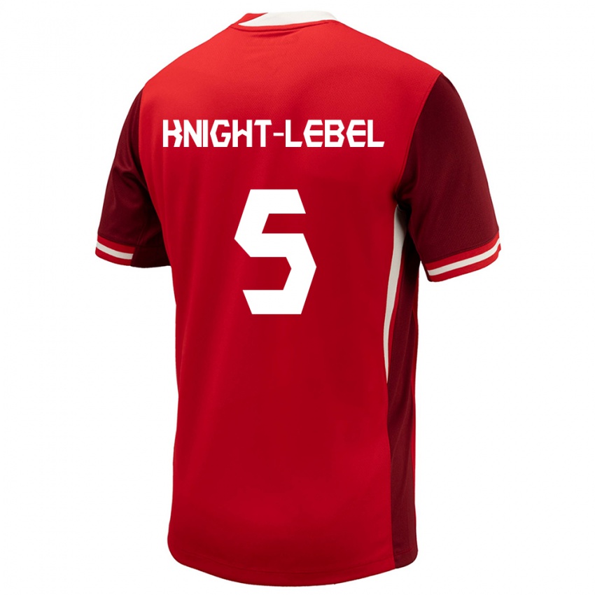 Homem Camisola Canadá Jamie Knight Lebel #5 Vermelho Principal 24-26 Camisa Brasil