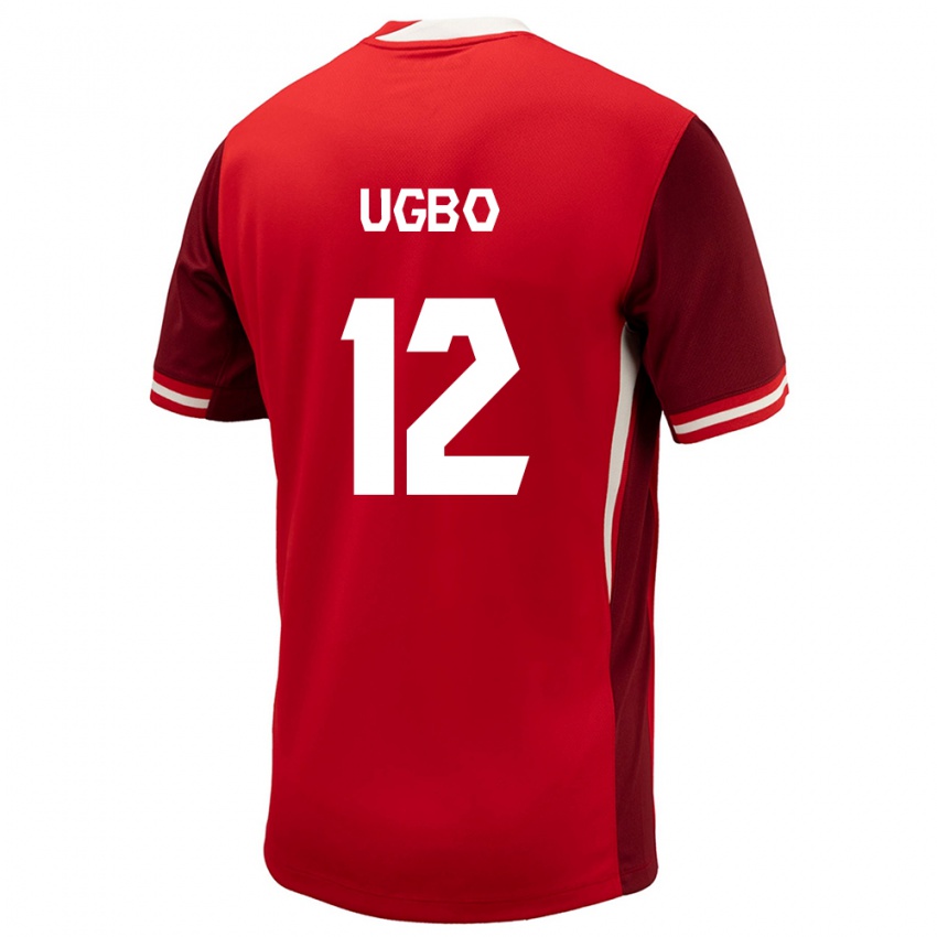 Homem Camisola Canadá Ike Ugbo #12 Vermelho Principal 24-26 Camisa Brasil