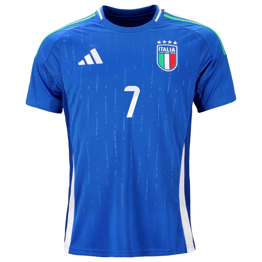 Homem Camisola Itália Giacomo Bonaventura #7 Azul Principal 24-26 Camisa Brasil