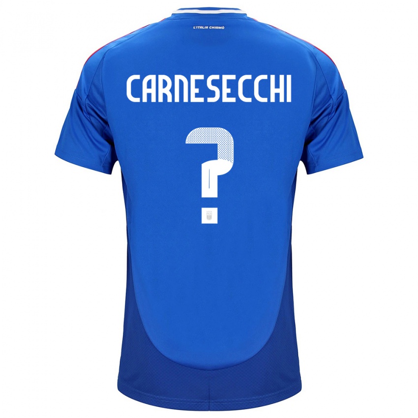 Homem Camisola Itália Marco Carnesecchi #0 Azul Principal 24-26 Camisa Brasil