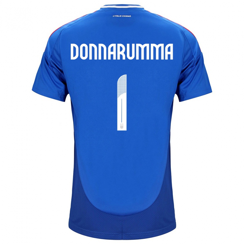 Homem Camisola Itália Gianluigi Donnarumma #1 Azul Principal 24-26 Camisa Brasil