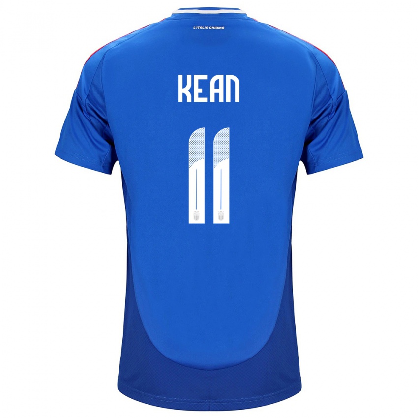 Homem Camisola Itália Moise Kean #11 Azul Principal 24-26 Camisa Brasil