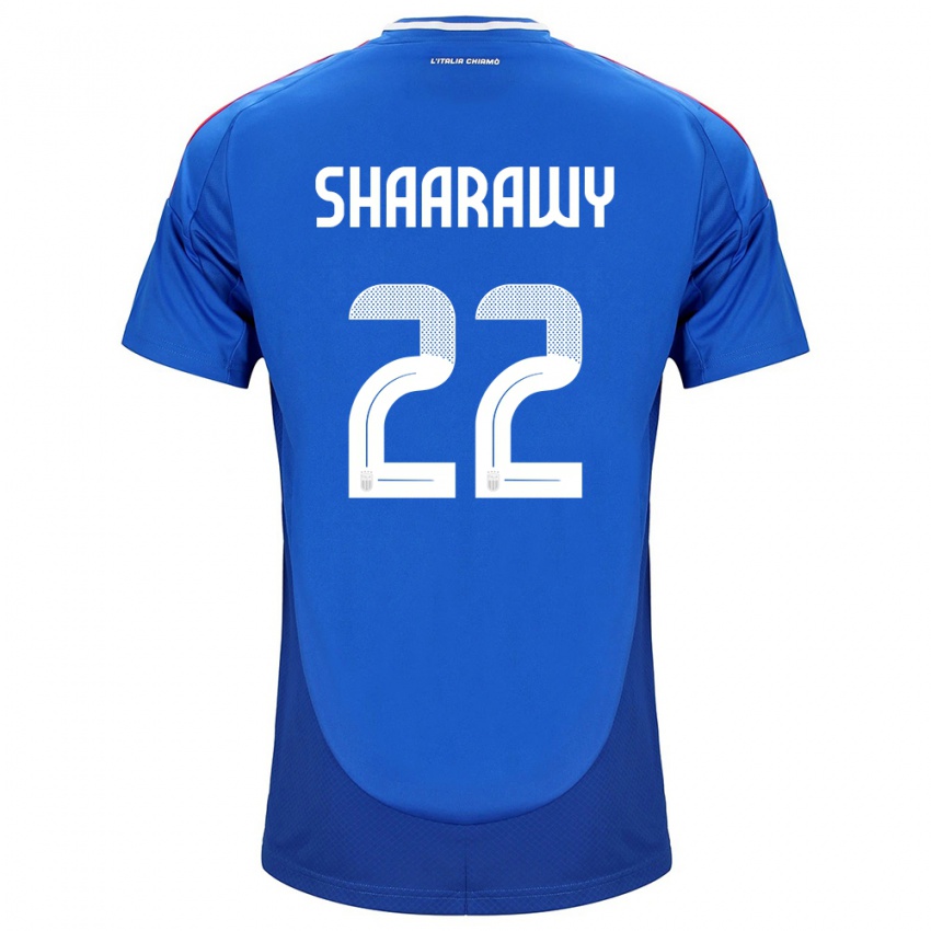 Homem Camisola Itália Stephan El Shaarawy #22 Azul Principal 24-26 Camisa Brasil