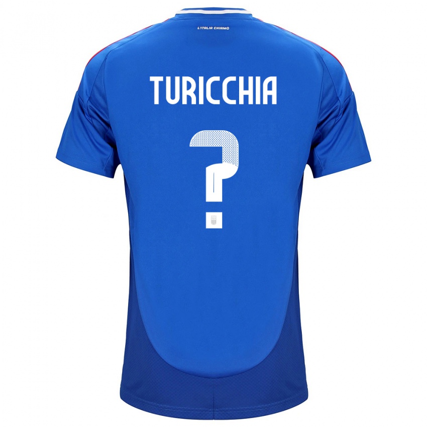 Homem Camisola Itália Riccardo Turicchia #0 Azul Principal 24-26 Camisa Brasil