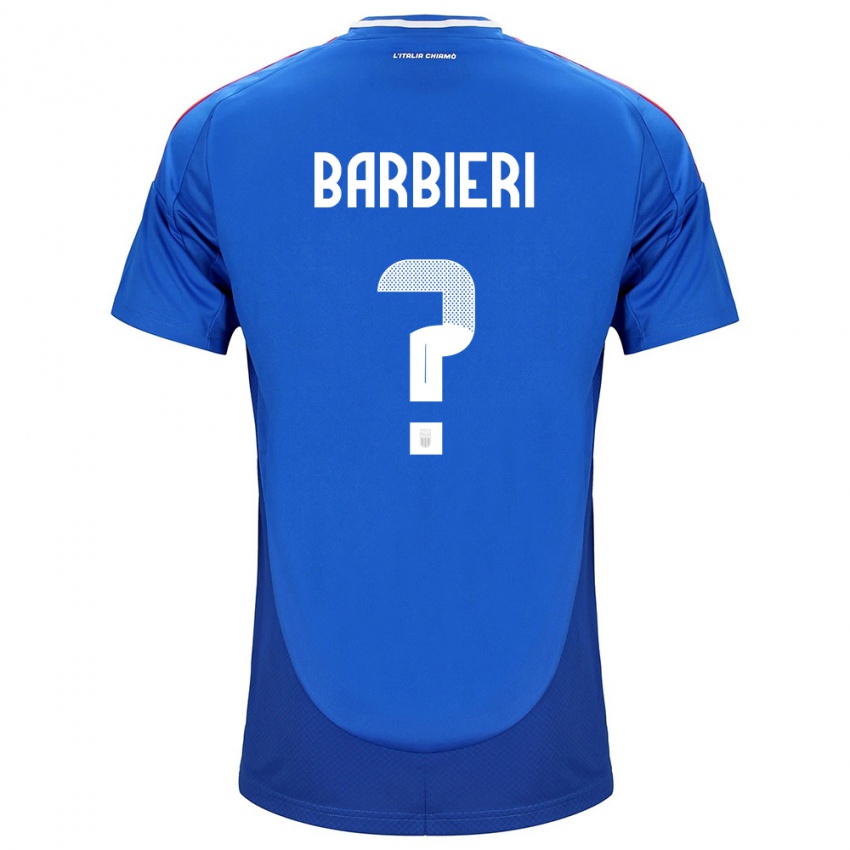 Homem Camisola Itália Tommaso Barbieri #0 Azul Principal 24-26 Camisa Brasil