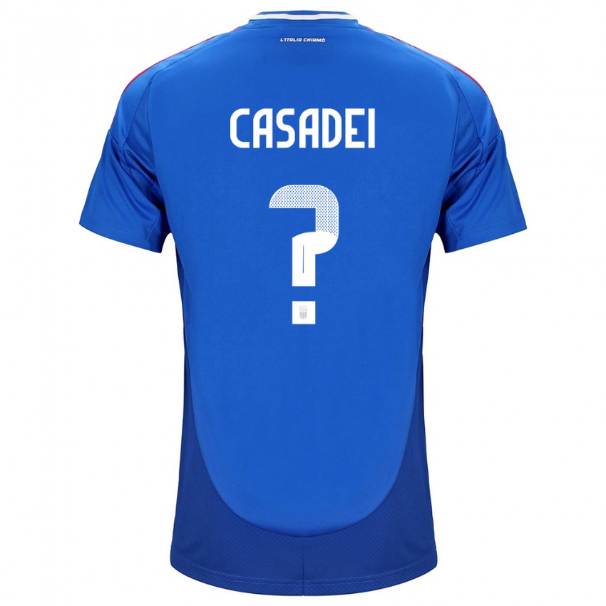 Homem Camisola Itália Cesare Casadei #0 Azul Principal 24-26 Camisa Brasil