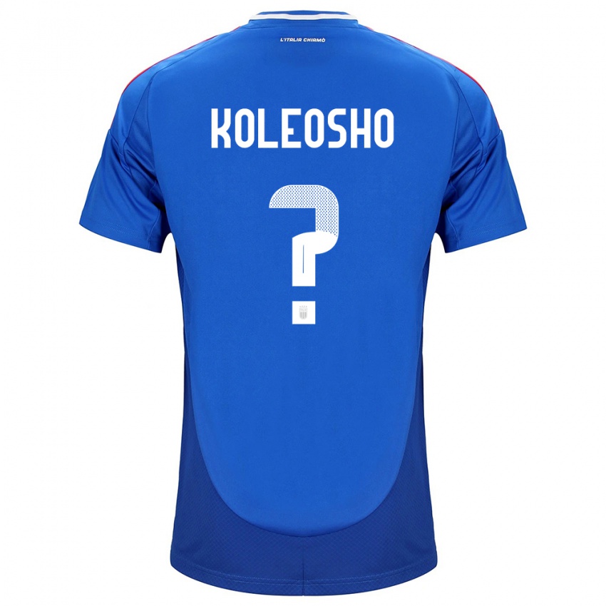 Homem Camisola Itália Luca Koleosho #0 Azul Principal 24-26 Camisa Brasil