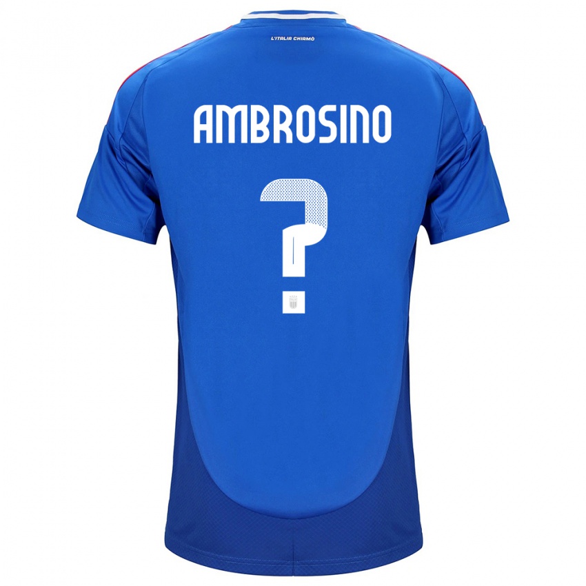 Homem Camisola Itália Giuseppe Ambrosino #0 Azul Principal 24-26 Camisa Brasil