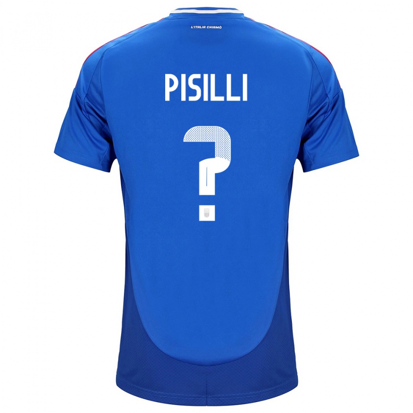 Homem Camisola Itália Niccolò Pisilli #0 Azul Principal 24-26 Camisa Brasil