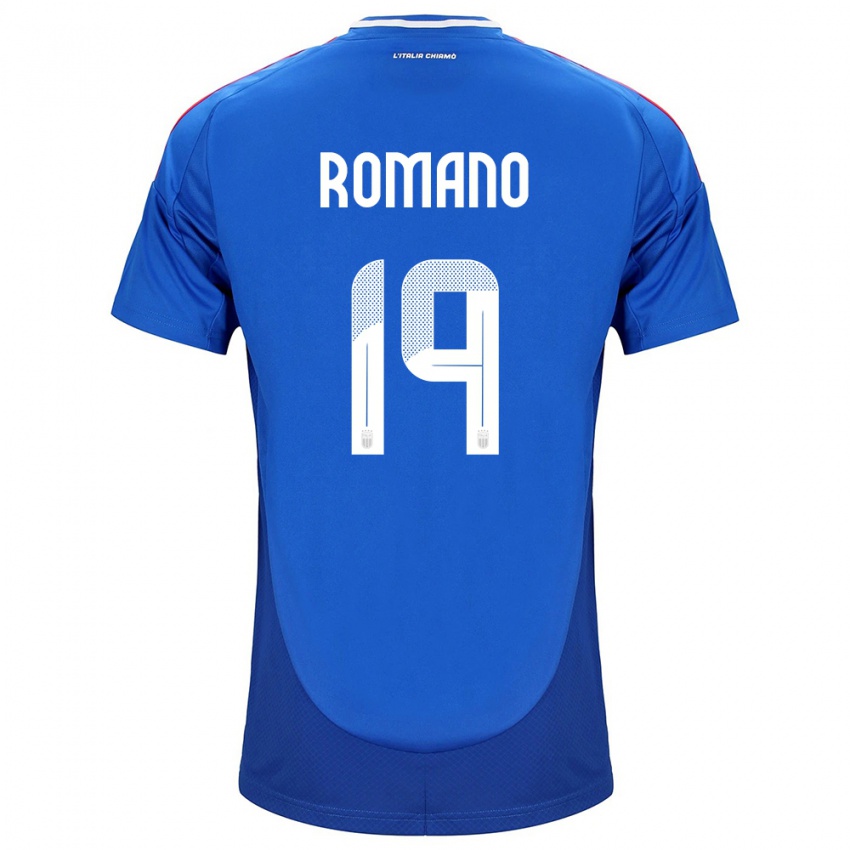 Homem Camisola Itália Marco Romano #19 Azul Principal 24-26 Camisa Brasil