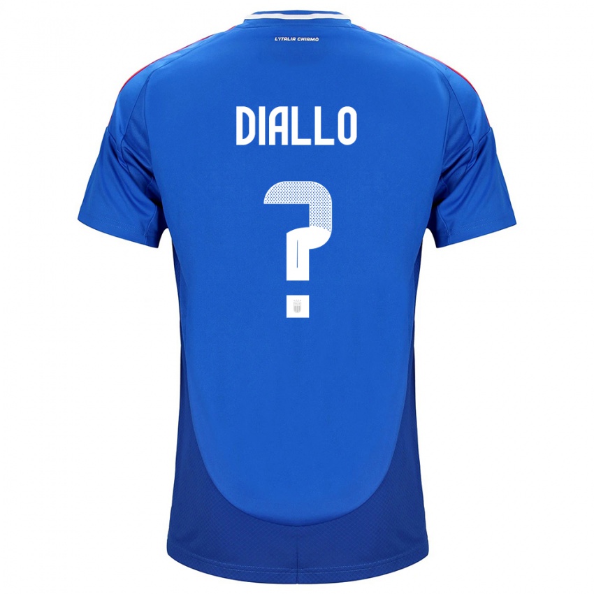 Homem Camisola Itália Djibril Diallo #0 Azul Principal 24-26 Camisa Brasil