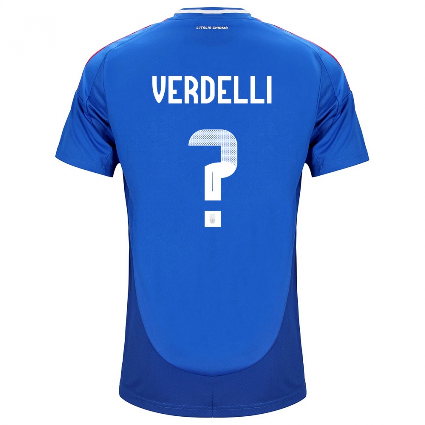 Homem Camisola Itália Davide Verdelli #0 Azul Principal 24-26 Camisa Brasil