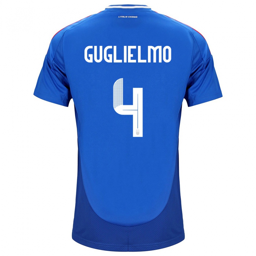 Homem Camisola Itália Lucia Di Guglielmo #4 Azul Principal 24-26 Camisa Brasil