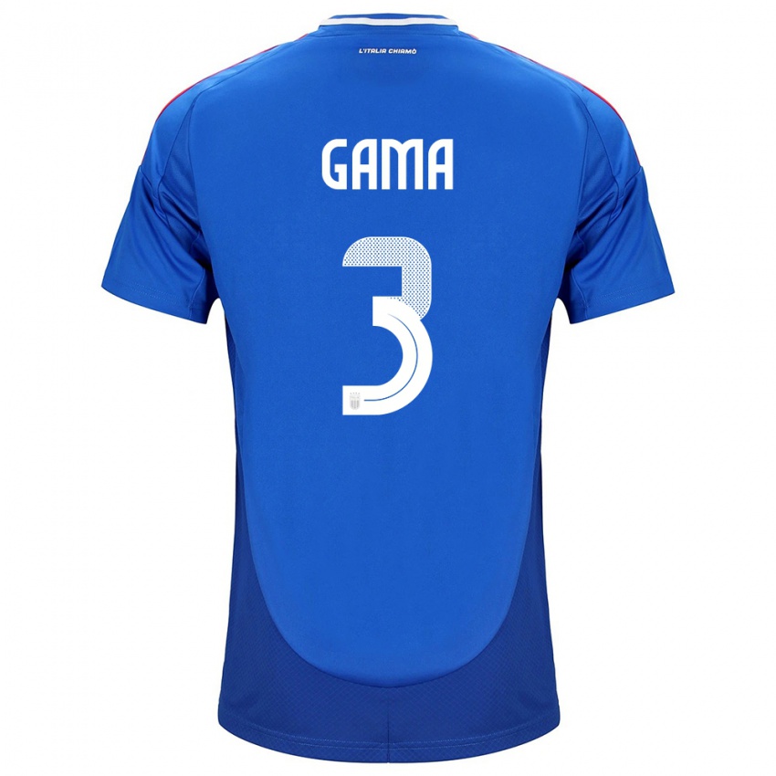 Homem Camisola Itália Sara Gama #3 Azul Principal 24-26 Camisa Brasil