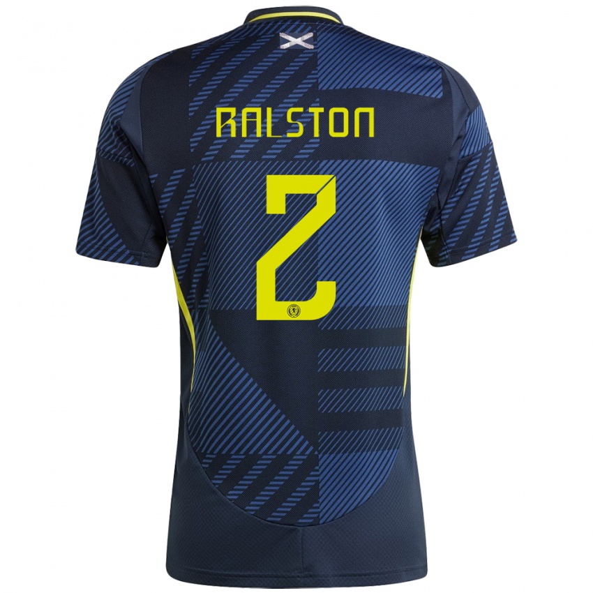 Homem Camisola Escócia Anthony Ralston #2 Azul Escuro Principal 24-26 Camisa Brasil