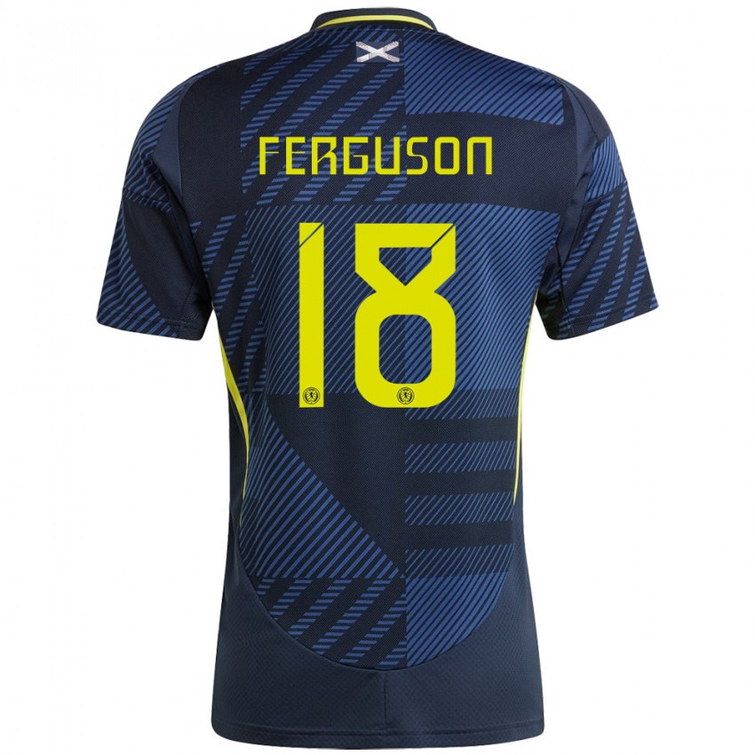 Homem Camisola Escócia Lewis Ferguson #18 Azul Escuro Principal 24-26 Camisa Brasil