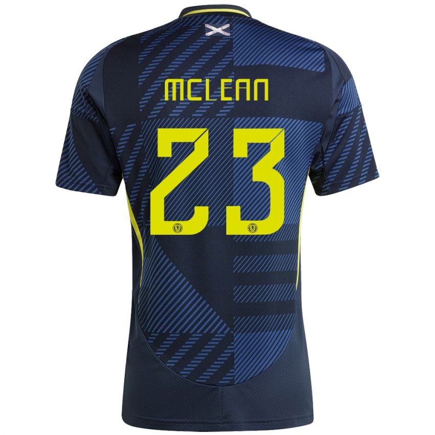 Homem Camisola Escócia Kenny Mclean #23 Azul Escuro Principal 24-26 Camisa Brasil