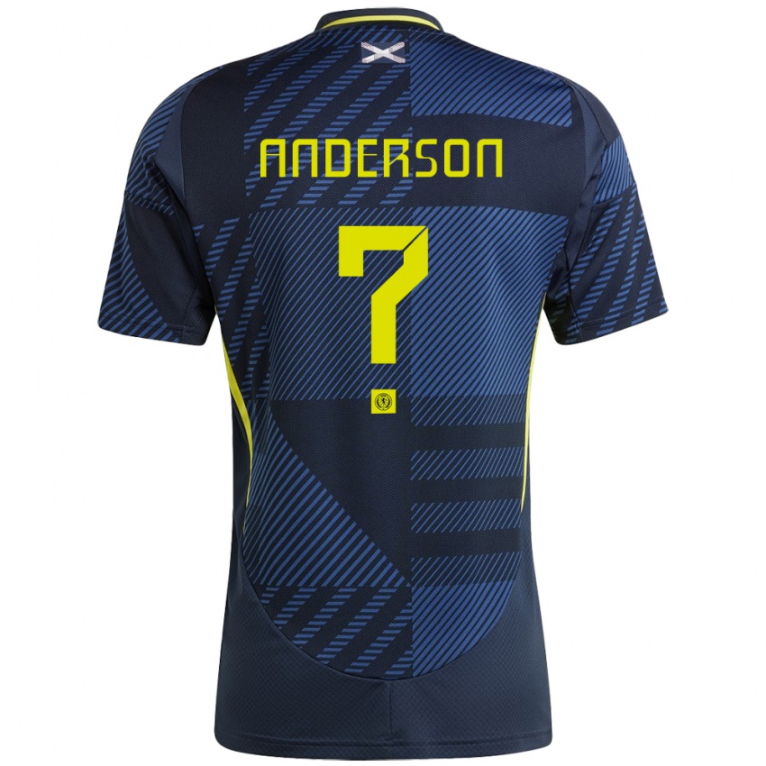 Homem Camisola Escócia Matthew Anderson #0 Azul Escuro Principal 24-26 Camisa Brasil