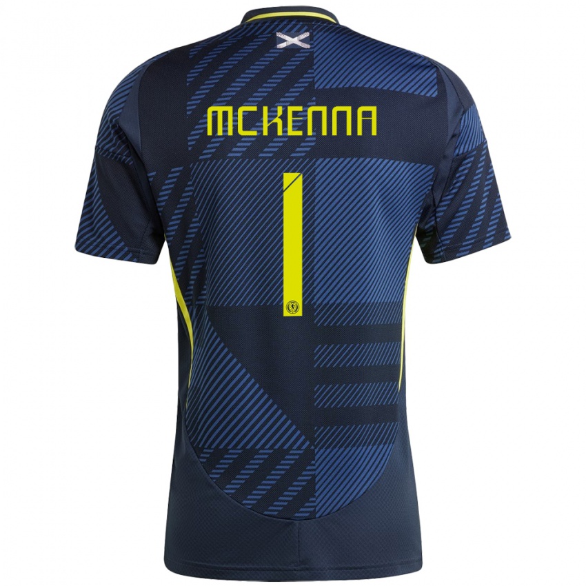 Homem Camisola Escócia Callan Mckenna #1 Azul Escuro Principal 24-26 Camisa Brasil