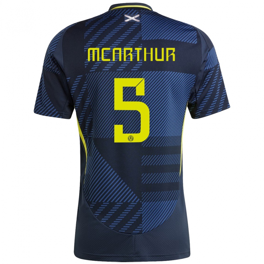 Homem Camisola Escócia Charlie Mcarthur #5 Azul Escuro Principal 24-26 Camisa Brasil