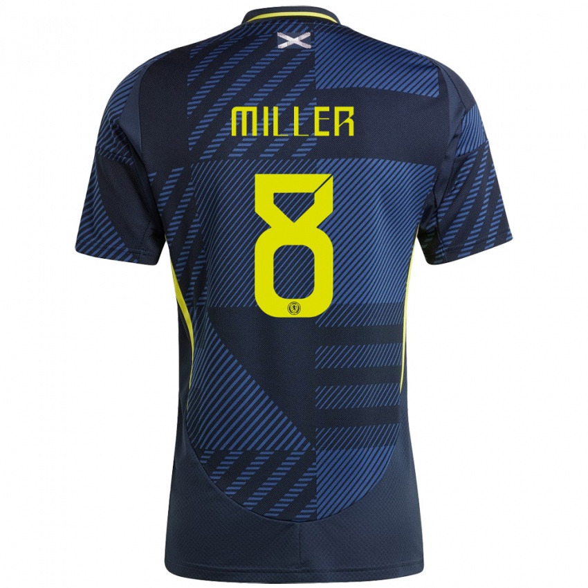 Homem Camisola Escócia Lennon Miller #8 Azul Escuro Principal 24-26 Camisa Brasil