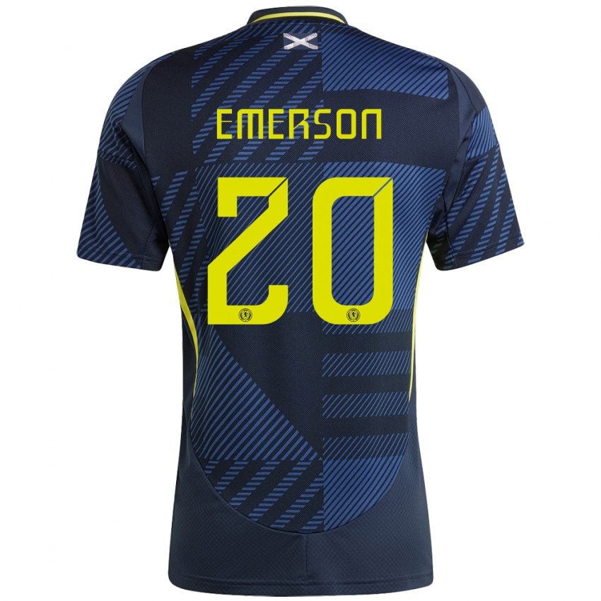 Homem Camisola Escócia Johnny Emerson #20 Azul Escuro Principal 24-26 Camisa Brasil