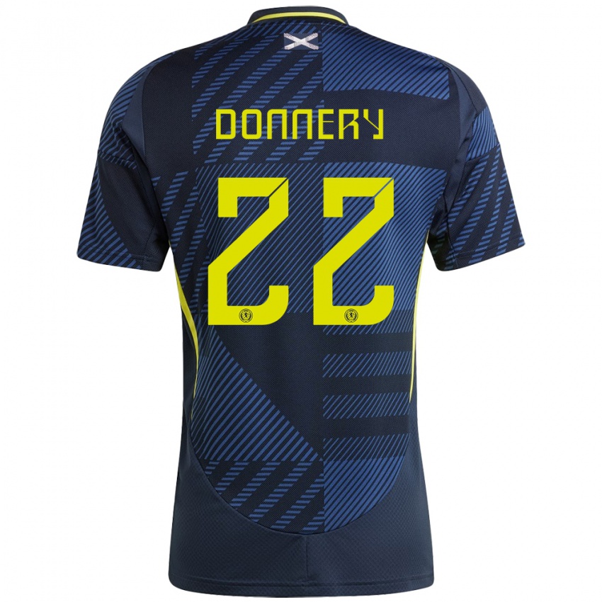 Homem Camisola Escócia Julian Donnery #22 Azul Escuro Principal 24-26 Camisa Brasil