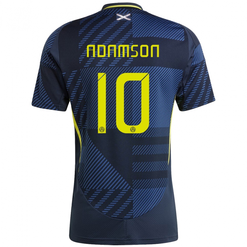 Homem Camisola Escócia Calum Adamson #10 Azul Escuro Principal 24-26 Camisa Brasil